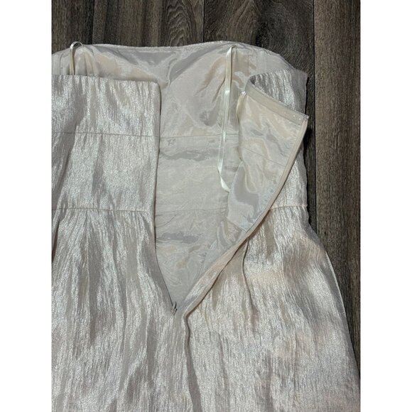 MAX AND CLEO CHAMPAGNE BEIGE PARTY STRAPLESS DRESS WOMENS SIZE 12 POCKETS LINED - Picture 9 of 10
